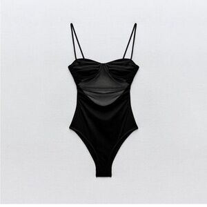 Zara Black One-Piece Swimsuit